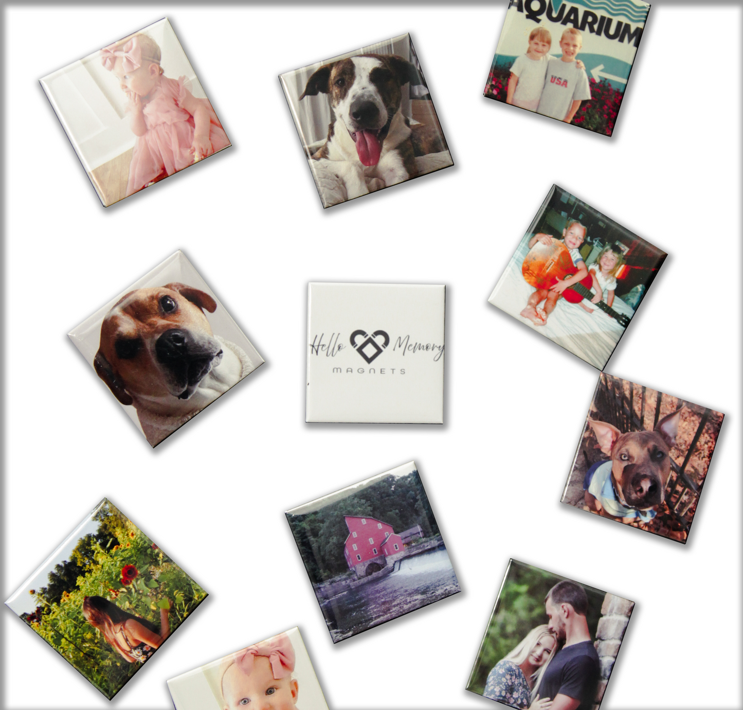 Squared Photo Magnets Set - 9-Pack - 2"x2"