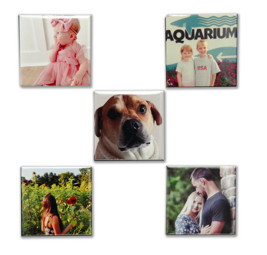 Squared Photo Magnets Set - 5-Pack, 2" x 2"